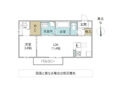 DーROOM御茶園(1SLDK/1階)の間取り写真