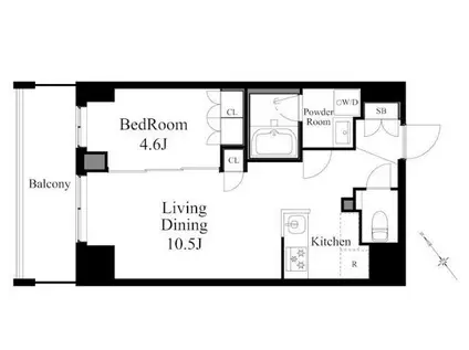 ラティエラ上野入谷(1LDK/11階)の間取り写真