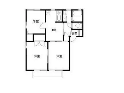 コーポビックリバー A棟(3DK/2階)の間取り写真