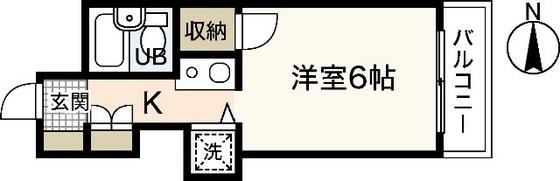 グランデール横川(ワンルーム/2階)の間取り写真