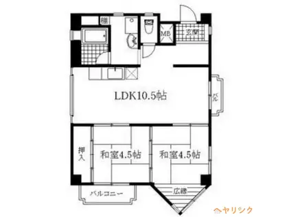 フルーヴェ1番館(3DK/3階)の間取り写真