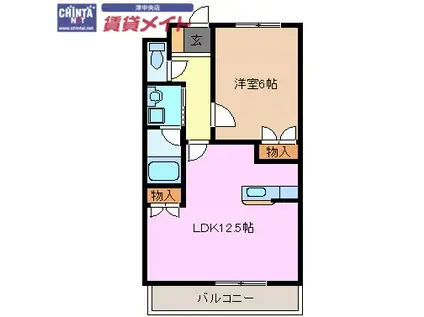 グローリア江戸橋(1LDK/1階)の間取り写真