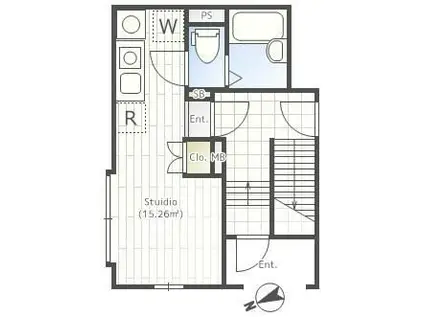 ION板橋前野町(ワンルーム/4階)の間取り写真