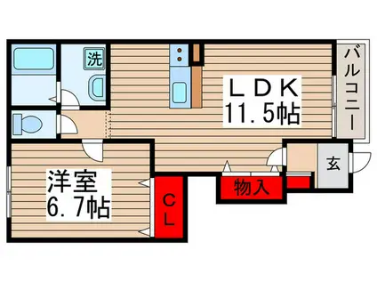 MAISON 圭(1LDK/1階)の間取り写真