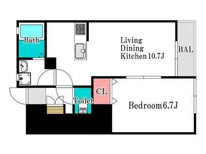 ロワジール(1LDK/1階)の間取り写真