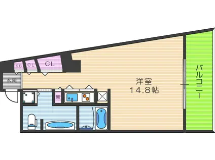 ザ タワー大阪レジデンス(ワンルーム/4階)の間取り写真