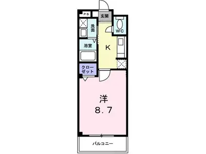 PROMENADE FUJI 野洲市小篠原(1K/1階)の間取り写真