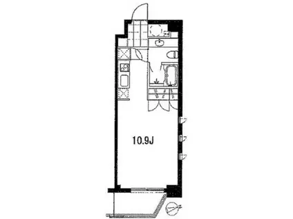 フレンシア麻布十番ノース(ワンルーム/7階)の間取り写真