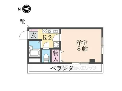 マサーレ川西(1K/3階)の間取り写真