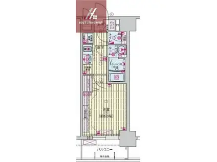 プレサンス鶴橋トレヴィエ(1K/2階)の間取り写真