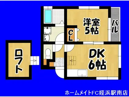 サンクドミール(1SDK/2階)の間取り写真