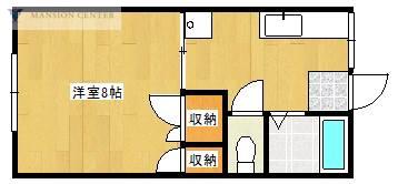 ドミール欧城Ⅱ(1K/2階)の間取り写真