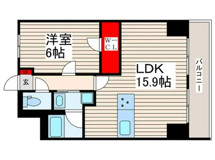 APOLLO(1LDK/11階)の間取り写真