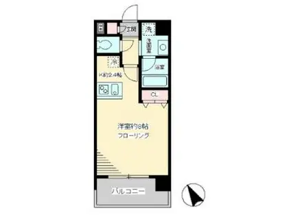 HEIM TAKUMI II(1K/4階)の間取り写真