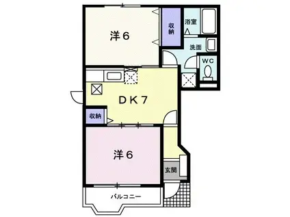 マリソルM(2DK/1階)の間取り写真