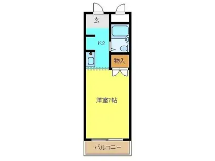 ジュネスハイツ(1K/3階)の間取り写真