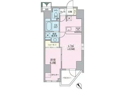 ニアレスタSUGAMO(1LDK/6階)の間取り写真