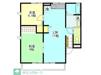 シティハイムパーシモン(2LDK/1階)の間取り写真