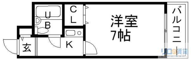 エルベラーノ宝塚(1K/3階)の間取り写真
