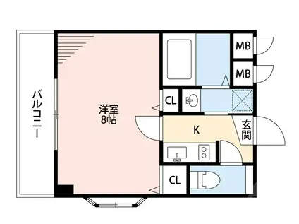 レジデンス南高浜(1K/2階)の間取り写真