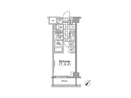 ONE ROOF FLAT TSUKISHIMA(1K/5階)の間取り写真
