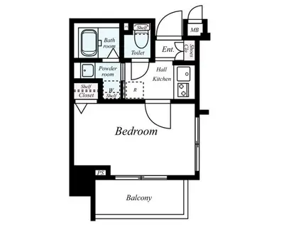 クレイシア芝浦(1K/9階)の間取り写真