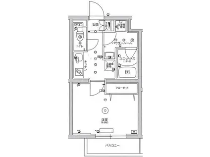 スカイコート板橋本町II(1K/2階)の間取り写真