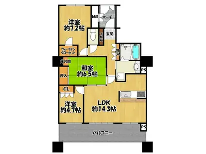 アスタプラザウエスト(3LDK/15階)の間取り写真