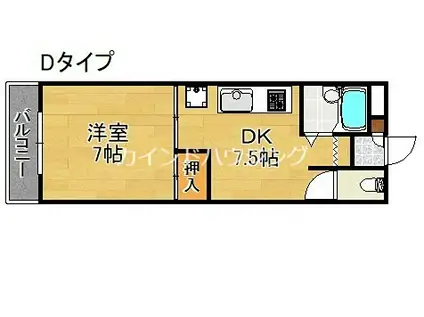 サンシャイン中野II(1DK/2階)の間取り写真