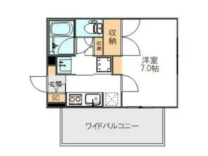 THE FIRST IKEJIRI(1K/2階)の間取り写真