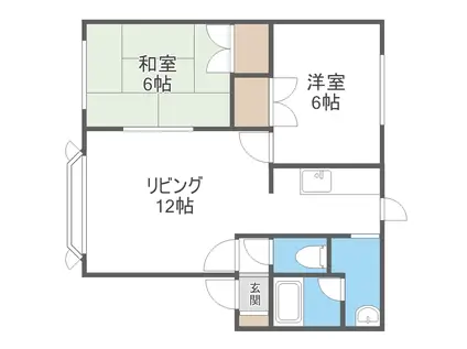 ルミエール伏古(2LDK/1階)の間取り写真