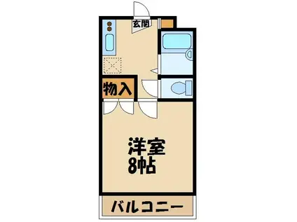 ミヤユウハイツII(1K/1階)の間取り写真