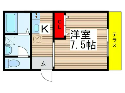 FULULU(1K/1階)の間取り写真