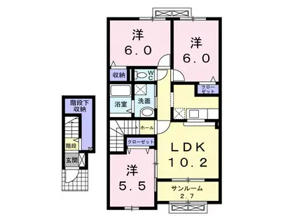 アネシス・ルナB(3LDK/2階)の間取り写真