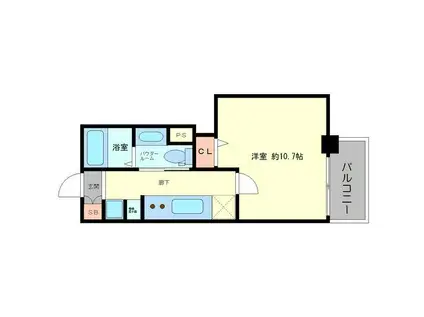 アルファレガーロ 兵庫(1K/7階)の間取り写真