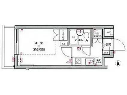 ビバリーホームズ東麻布(1K/4階)の間取り写真