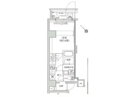 ティモーネグランデ横浜ノース(1K/1階)の間取り写真