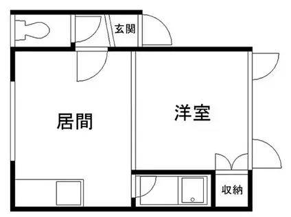 三曜ハイツNO1(1DK/2階)の間取り写真