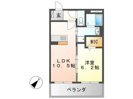 ARATA壱番館(1LDK/3階)の間取り写真