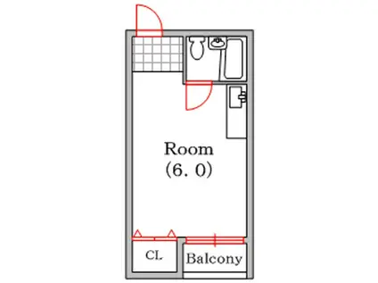 アウトバーンジーケー(1K/8階)の間取り写真