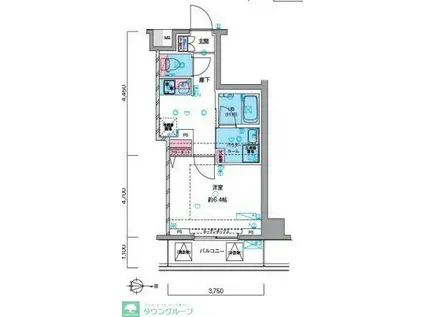 ジェノヴィア押上スカイガーデン(1K/10階)の間取り写真