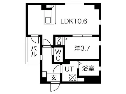 ロイヤルレジデンス高畑(1LDK/4階)の間取り写真
