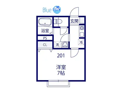 ルミエール(1K/2階)の間取り写真