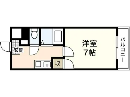 はくしま東ビル(1K/5階)の間取り写真