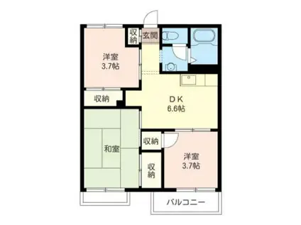 エスポワールいずみ(3DK/2階)の間取り写真