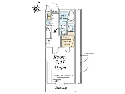 リブリ・さいたま市桜区中島3(1K/3階)の間取り写真