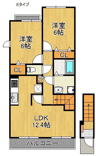 サニ-パ-クIII(2LDK/2階)の間取り写真