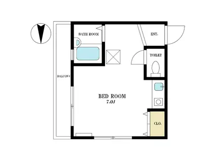 シンコウハイツ(ワンルーム/3階)の間取り写真