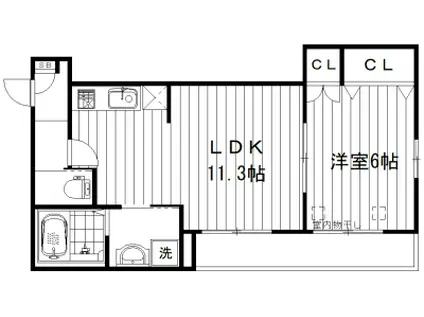 メゾン ラ・ピエール早稲田(1LDK/2階)の間取り写真