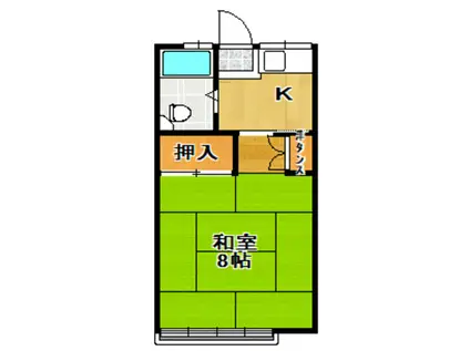 大成コーポ(1K/2階)の間取り写真
